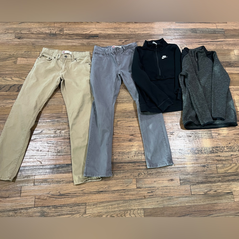 Boys 16 Bundle of Levi pants, Nike Sweatshirt and 1/4 Zip Sweater